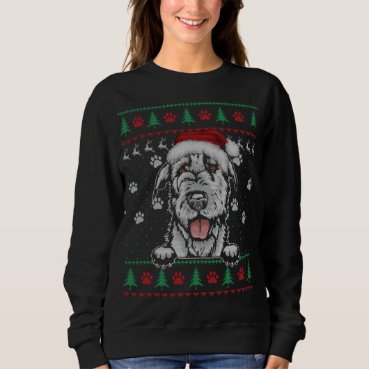 Irish Wolfhound Kerstmis Ugly Sweater Funny Dog L (Voorkant)