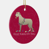 Irish Wolfhound-kerstontwerp Keramisch Ornament (Rechts)