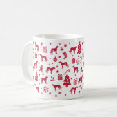 Irish Wolfhound-kerstontwerp Koffiemok (Voorkant links)