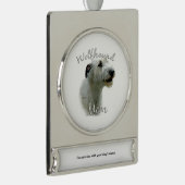 Irish Wolfhound Ma 2 Verzilverd Banner Ornament (Rechts)