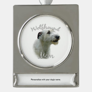 Irish Wolfhound Ma 2 Verzilverd Banner Ornament