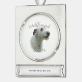 Irish Wolfhound Ma 2 Verzilverd Banner Ornament (Links)