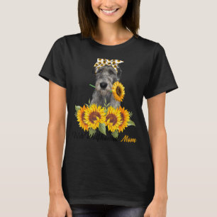 Irish Wolfhound Ma Sunflower Summer Dog mama T-shirt