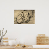 Irish Wolfhound Moeder en Puppy Poster (Keuken)