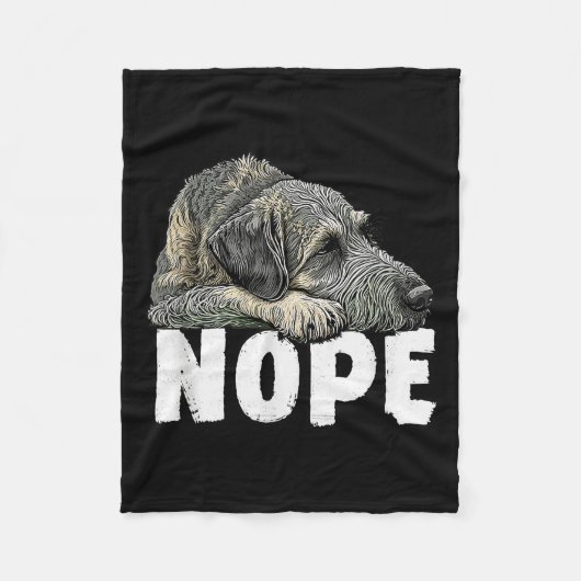 Irish Wolfhound Nope Funny Lazy Pet Dog Cute  Fleece Deken (Voorkant)