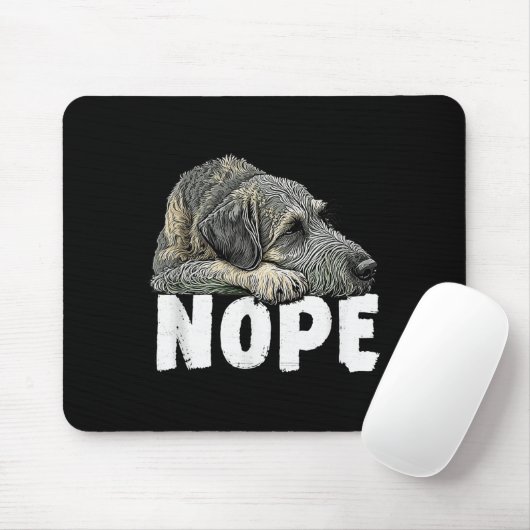 Irish Wolfhound Nope Funny Lazy Pet Dog Cute Muismat (Met muis)