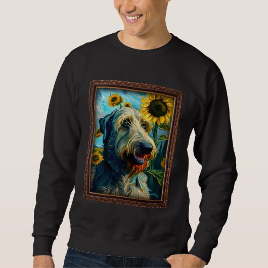 Irish Wolfhound Painting Sunflower Flower Mom Wome Trui (Voorkant)