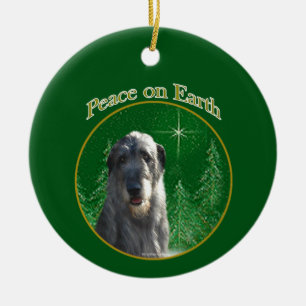 Irish Wolfhound Peace Sleutelhanger Keramisch Ornament