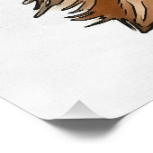 Irish Wolfhound Pet Portrait Black Outline Art Perfect Poster (Hoek)