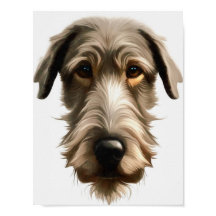 Irish Wolfhound Pet Portrait Painting, geïsoleerd 