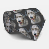 Irish Wolfhound Portrait Stropdas (Opgerold)