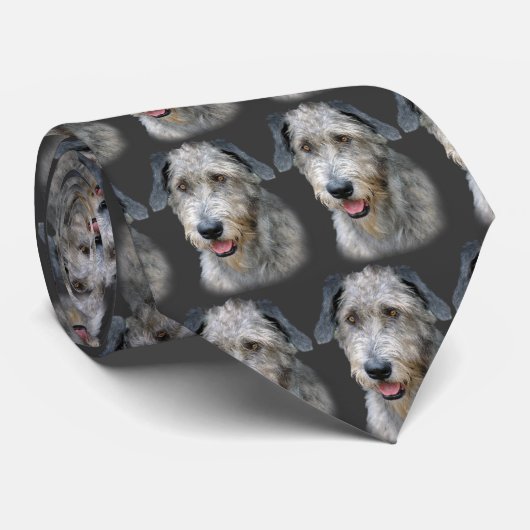 Irish Wolfhound Portrait Stropdas (Opgerold)