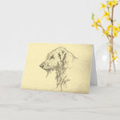 Irish Wolfhound Portrait Wenskaart Kaart (Gele Bloem)