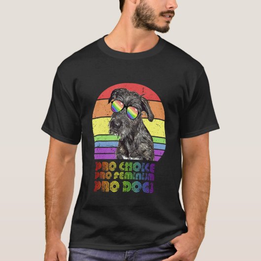 Irish Wolfhound Pro Choice Pro Feminism Pro Dogs L T-shirt (Voorkant)