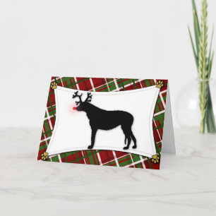 Irish Wolfhound Reindeer Christmas Kaart