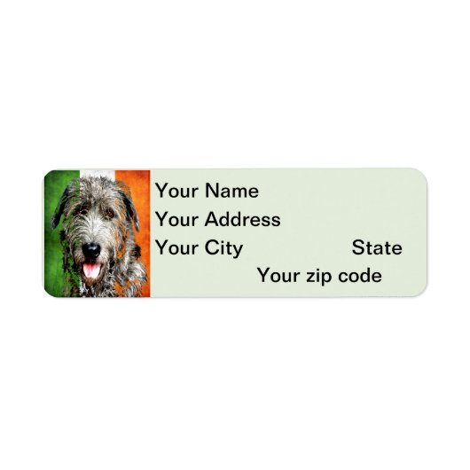 Irish Wolfhound retour adres label (Voorkant)