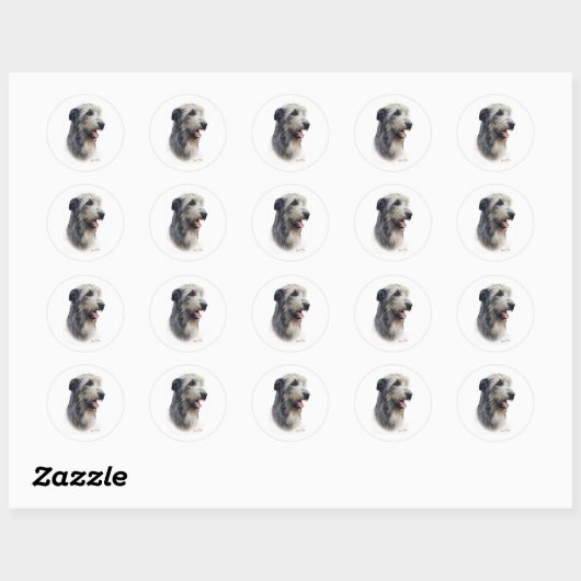Irish Wolfhound Ronde Sticker (Vel)