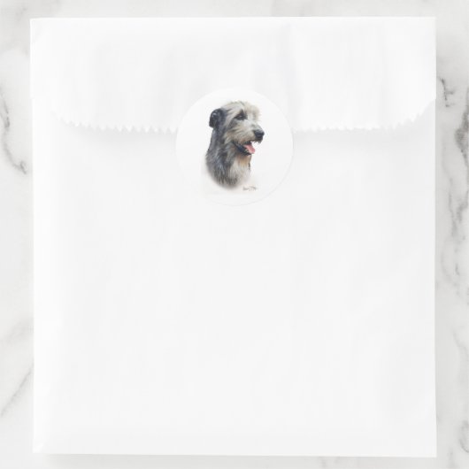 Irish Wolfhound Ronde Sticker (Tas)
