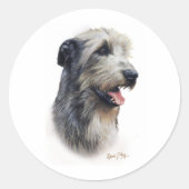 Irish Wolfhound Ronde Sticker (Voorkant)
