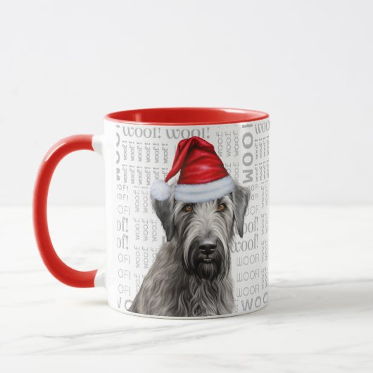 Irish Wolfhound Santa Dog Woof Background Mok (Links)