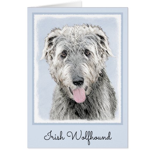 Irish Wolfhound-schilderij - Cute Original Dog Art (Voorkant)