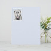 Irish Wolfhound-schilderij - Cute Original Dog Art (Staand voorkant)