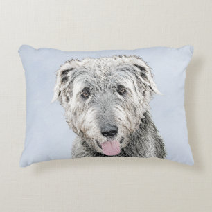 Irish Wolfhound-schilderij - Cute Original Dog Art Accent Kussen