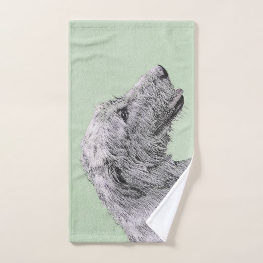 Irish Wolfhound-schilderij - Cute Original Dog Art Bad Handdoek (Handdoek)