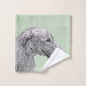 Irish Wolfhound-schilderij - Cute Original Dog Art Bad Handdoek (Wasdoekje)