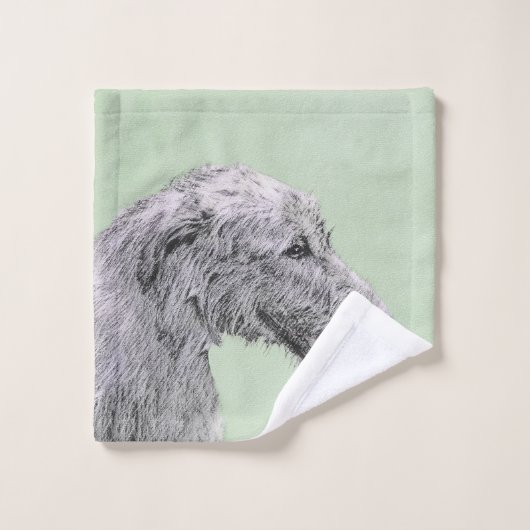 Irish Wolfhound-schilderij - Cute Original Dog Art Bad Handdoek (Wasdoekje)