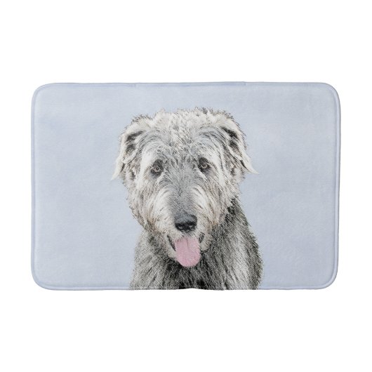 Irish Wolfhound-schilderij - Cute Original Dog Art Badmat (Voorkant)