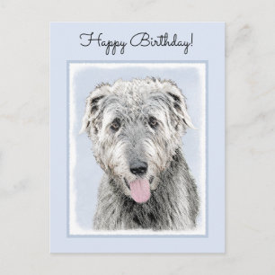Irish Wolfhound-schilderij - Cute Original Dog Art Briefkaart