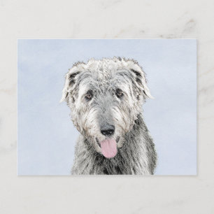 Irish Wolfhound-schilderij - Cute Original Dog Art Briefkaart