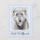 Irish Wolfhound-schilderij - Cute Original Dog Art Briefkaart (Voorkant)