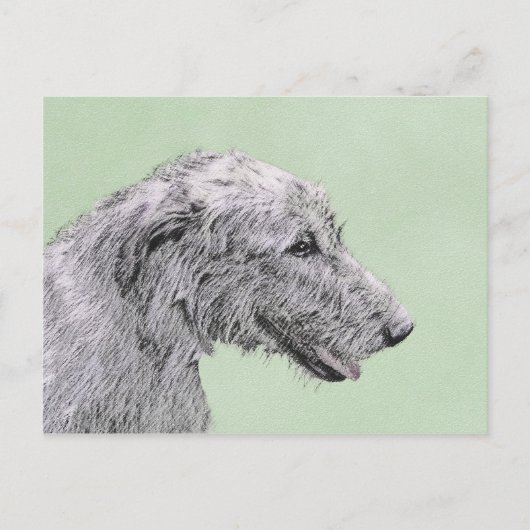 Irish Wolfhound-schilderij - Cute Original Dog Art Briefkaart (Voorkant)