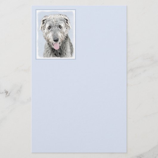 Irish Wolfhound-schilderij - Cute Original Dog Art Briefpapier (Voorkant)