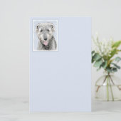 Irish Wolfhound-schilderij - Cute Original Dog Art Briefpapier (Staand voorkant)