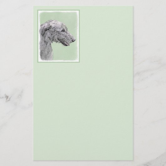 Irish Wolfhound-schilderij - Cute Original Dog Art Briefpapier (Voorkant)