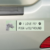 Irish Wolfhound-schilderij - Cute Original Dog Art Bumpersticker (Op auto)