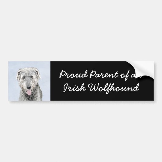 Irish Wolfhound-schilderij - Cute Original Dog Art Bumpersticker (Voorkant)