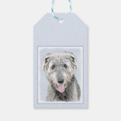 Irish Wolfhound-schilderij - Cute Original Dog Art Cadeaulabel (Achterkant)