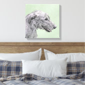 Irish Wolfhound-schilderij - Cute Original Dog Art Canvas Afdruk (Insitu (Slaapkamer))