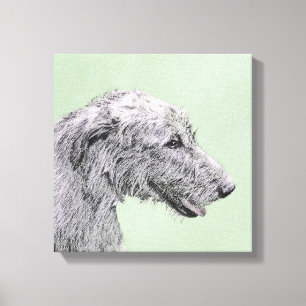 Irish Wolfhound-schilderij - Cute Original Dog Art Canvas Afdruk