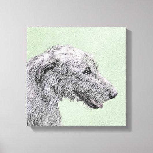 Irish Wolfhound-schilderij - Cute Original Dog Art Canvas Afdruk (Voorkant)