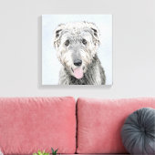 Irish Wolfhound-schilderij - Cute Original Dog Art Canvas Afdruk (Insitu (Woonkamer))