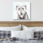 Irish Wolfhound-schilderij - Cute Original Dog Art Canvas Afdruk (Insitu (Slaapkamer))