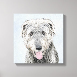 Irish Wolfhound-schilderij - Cute Original Dog Art Canvas Afdruk