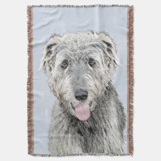 Irish Wolfhound-schilderij - Cute Original Dog Art Deken (Voorkant Verticaal)