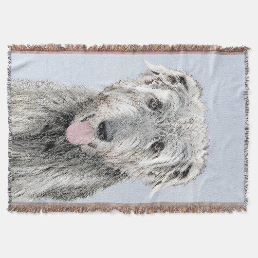 Irish Wolfhound-schilderij - Cute Original Dog Art Deken (Voorkant)