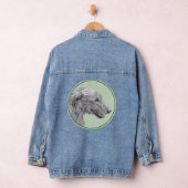 Irish Wolfhound-schilderij - Cute Original Dog Art Denim Jacket (Hangar)